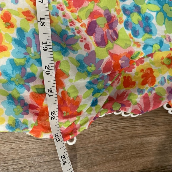 Talbots Blouse Women’s XL Rainbow Floral Embroidered Trim Cotton Happy Bohemian - Picture 7 of 10